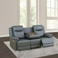 thumbnail image 1 of PonLiving Power Leather Recliner Sofa with LED Lights,with USB Port/Storage Console/Cup Holders.Drak Grey, 1 of 13