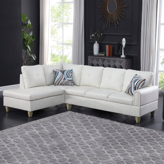 PonLiving Sectional Sofa Set for Living Room Furniture Set,Faux Leather L-Shape Sectional Sofa