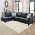 thumbnail image 1 of PonLiving Sectional Sofa Set for Living Room Furniture Set，Faux Leather L-Shape Sectional Sofa, 1 of 6