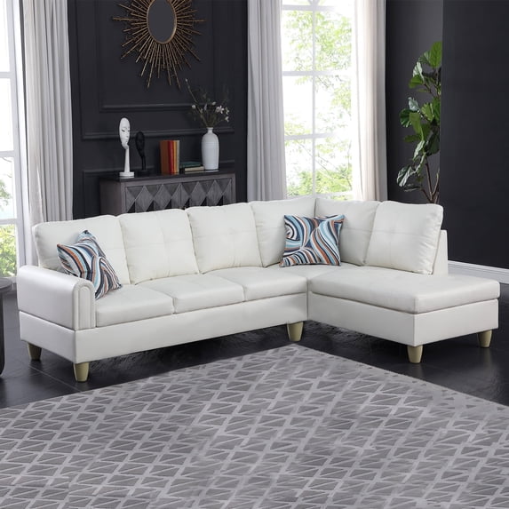 PonLiving Sectional Sofa Set for Living Room Furniture Set,Faux Leather L-Shape Sectional Sofa