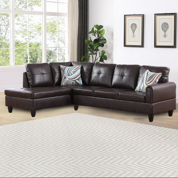 PonLiving Sectional Sofa Set for Living Room Furniture Set,Faux Leather L-Shape Sectional Sofa
