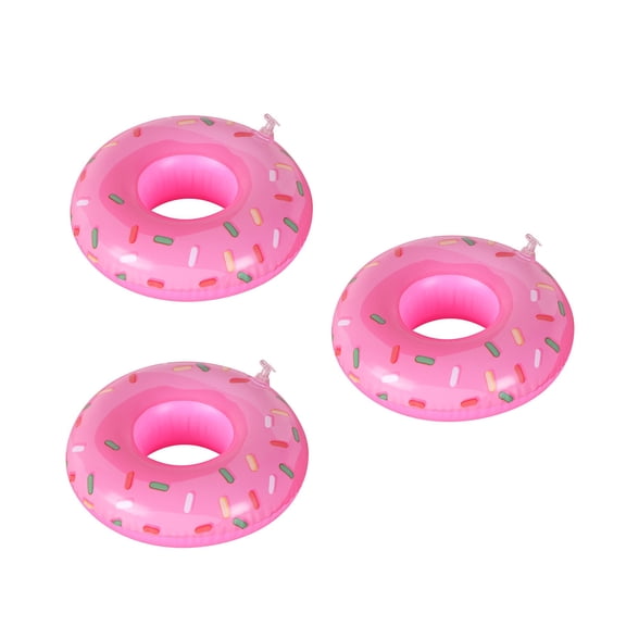PonPom Inflatable Drink Holder, 3 Pcs Donut Cup Pool Drink Holder Floating for Summer Pool Party