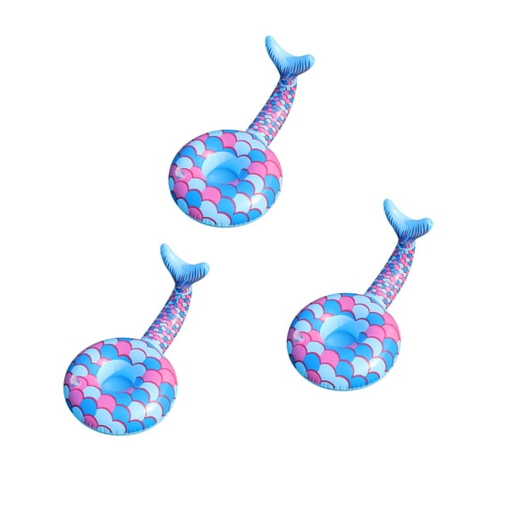PonPom Inflatable Drink Holder, 3 Pcs Ocean Cup Pool Drink Holder Floating for Summer Pool Party