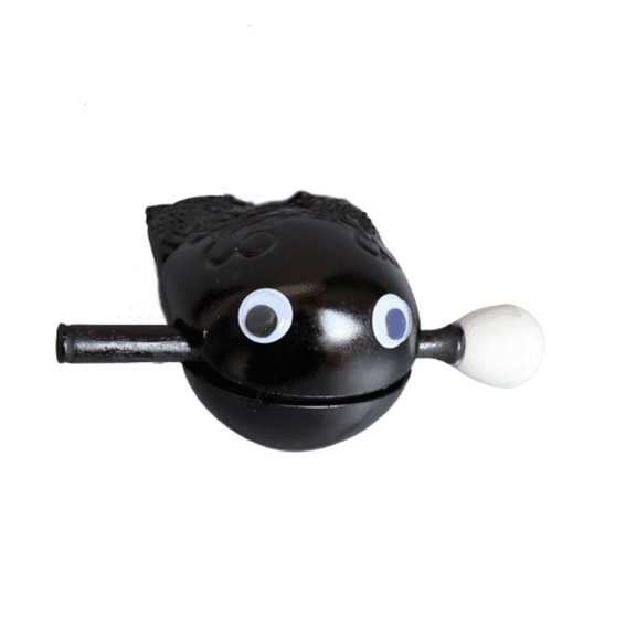 PonPom Wooden Fish with Mallet and Eyes, Wooden Fish Temple Block, Zen Drum Meditation Percussion Instrument