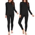 thumbnail image 1 of American Trends 2 Pack Thermal Underwear for Women Fleece Lined Base Layers Sets Cold Weather Womens Long Johns Thermal Sets Black and Black 2XL, 1 of 5