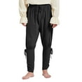thumbnail image 1 of Ponceau Mens Pirate Pants Ankle Banded Renaissance Pants Medieval Viking Navigator Pants Halloween Pirate Costume with Drawstrings Black X-Large, 1 of 7