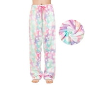 ZANDO Plus Size Womens Pajama Pants Fuzzy Fleece Pj Bottoms for Women Winter Cozy Women's Sleepwear Heart 3XL