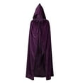 thumbnail image 1 of Ponceau Purple Cloak with Hood Full Length Halloween Cloak Vampire Cape for Women Dark Purple 150cm, 1 of 5