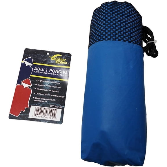 Poncho For Adult, Weather Station - 1 Ea