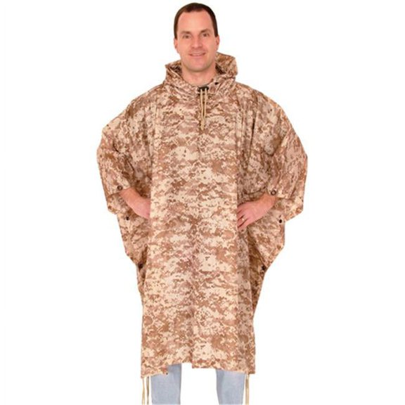 Poncho In Stuff Bag - Digital Desert Camo