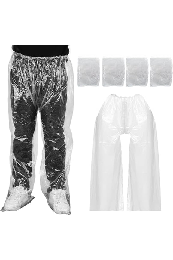 Poncho Pants Disposable Rain Clear with Shoe Cover for Outdoor 4 Pcs