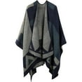 thumbnail image 1 of Poncho Scarf Wrap - Autumn Open Front Cape Windproof Knit Wool Coat Blanket Cape Scarf Oversized Winter Blanket Reversible Shawl Thick Cardigan Coat For Woman Girl Festive Gifts, 1 of 5