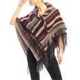 thumbnail image 1 of Poncho/ Shawl - Dual Layer with Fringes - Wine - SF-FW722WN, 1 of 1