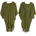 thumbnail image 1 of Poncho Shawl for Women Striped Hooded Cape Wrap Elegant Casual Cover Up Travel Office Leisure Weekend Layering Cloak with Cozy Draped Everyday Look, 1 of 2