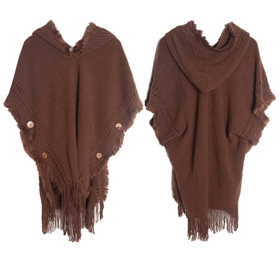 Poncho Shawl for Women Striped Hooded Cape Wrap Elegant Casual Cover Up Travel Office Leisure Weekend Layering Cloak with Cozy Draped Everyday Look