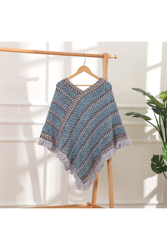 Poncho, Women's Long Sleeve Shawl, Ethnic Fringe Open Front Poncho, Travel Wrap for Women, Outdoor, Vacation, Versatile Cover Up, Boho Gifts Baberdicy, Ideal for Women