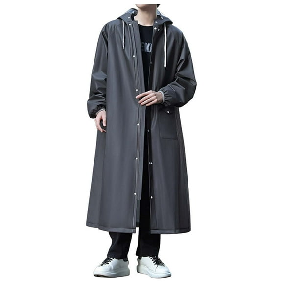 Ponchos Adult Large Extra Long Full Body Outdoor High Visibility Reflective Strips Cycling/Hiking/Fishing Breathable Adjustable with Hood Rain Coat Rain Jacket Sizes M