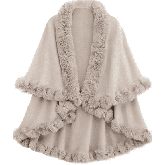 Ponchos for Women Shawls and Wraps Evening Dresses Faux Fur Collar Cloak Cape Pashmina
