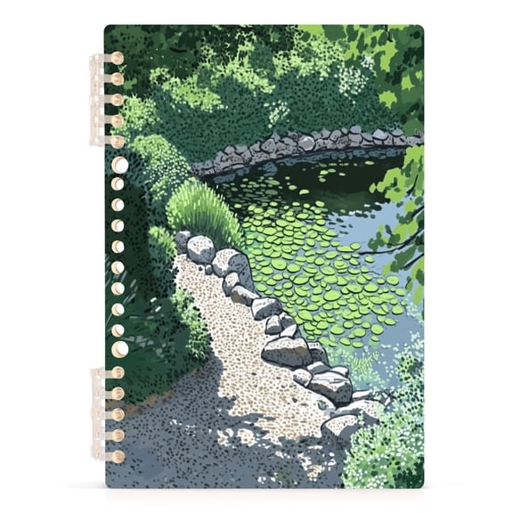 Pond A5 8.3x5.7in PP Notebook, Adjustable Rings, 60 Sheets, Diary or Journey Note