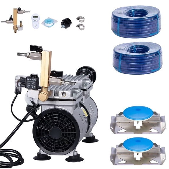 Pond Aerator, 550W Power, 5.2CFM for Up to 3 Acre 50' Ponds or Lake, 3/4 HP Compressor, Air Compressor for Deep Water Oxygen Circulation