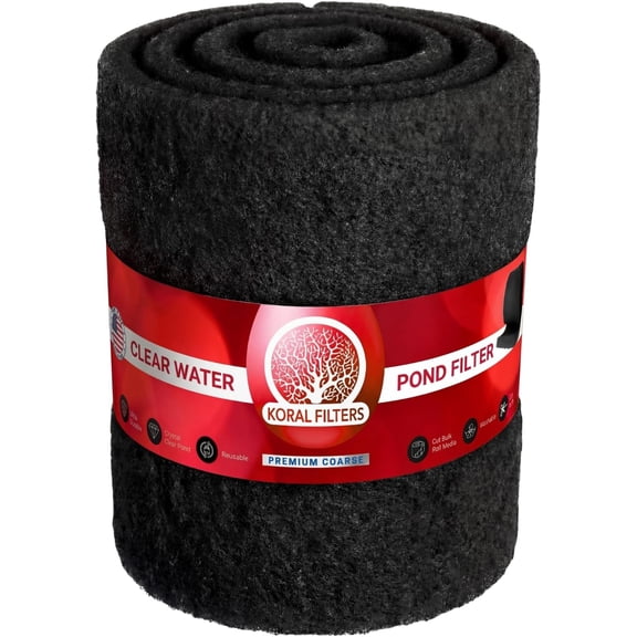 Pond Filter Media Roll, Fine and Coarse Cut to Fit Pads, Washable, Reusable Bulk Roll for Koi Ponds, Skimmers, Made in USA - Cream (Premium Coarse) 1.25 | 24"x72" (6ft)