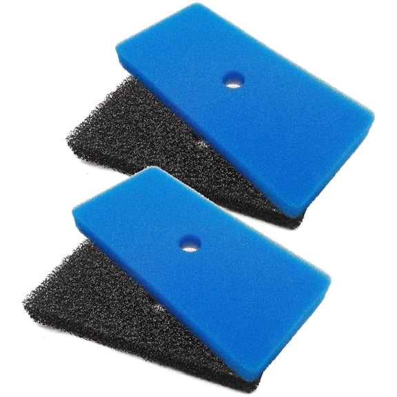 Pond Filter Pads for Outdoor Ponds - 2 Sets Coarse and Fine Pond Filter Media - Blue and Black Sponge Pond Filter Pad Replacement for 52231 and 52229 Filter Boxes