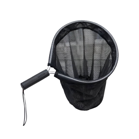 Pond Fish Net Water Garden Skimming Net, Mini Fly Fishing Landing Net with Soft Rubber Mesh, Aluminum Hand Net for Koi Trout Catch and Release, Kayak Tackle Cage for Debris Removal