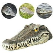 Pond Floating Alligator Head Decoy Simulation Outdoor Pools Resin Crocodile Head Sculpture Craft Floating Animal Decoration
