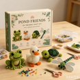 thumbnail image 1 of Pond Friends DIY Beaded Craft Kit, 4 Styles Pond Animal Bead Making Set, Complete Handmade Beading Supplies for Kids Adults Parent-Child Art Craft Gift, 1 of 3