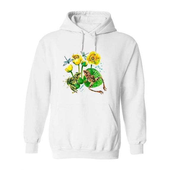 Pond Frog Design Hoodie Women -Image by Shutterstock, Female Medium