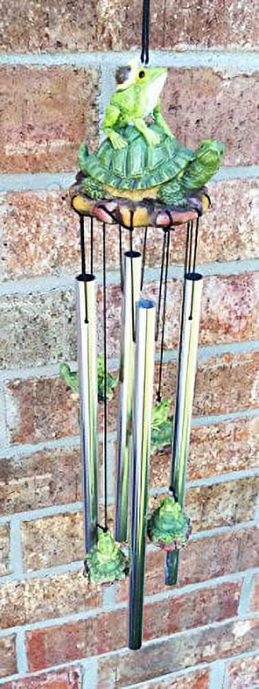 Pond Green Frog And Turtle Best Friends Resonant Relaxing Wind Chime Patio