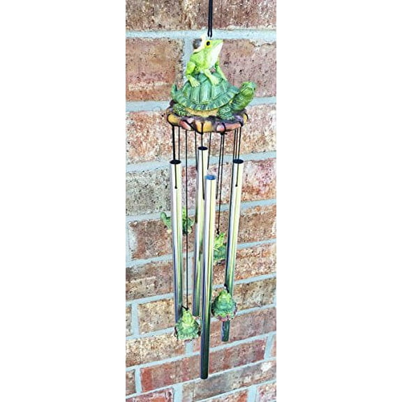 Pond Green Frog And Turtle Best Friends Resonant Relaxing Wind Chime Patio