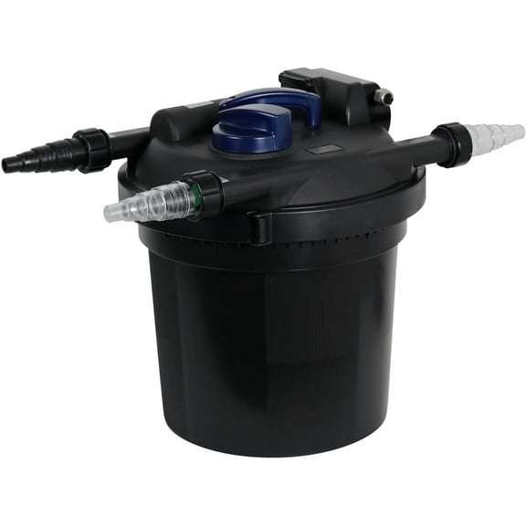 The Pond Guy AllClear G2 Bio Pressure Filter & Ultraviolet Light Clarifier with Backflush System, Pressurized External UVC Biological & Mechanical Filtration, Koi Fish Water Garden, All Clear 2000