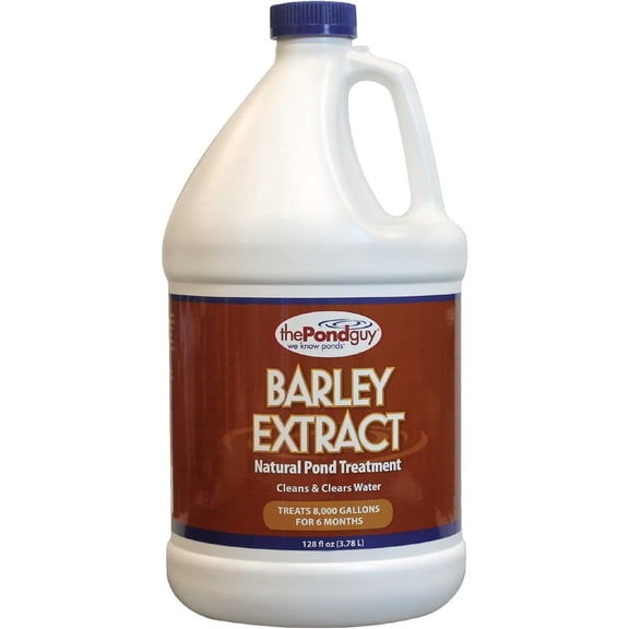 The Pond Guy Barley Extract Natural Liquid Treatment for Ponds and Water Gardens, Safe for Koi Fish and Plants, Natural Solutions for Clear Pond Water - 1 Gallon