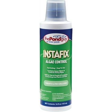 The Pond Guy InstaFix Algae Control, Outdoor Water Garden, Fountain & Birdbath Algae Solution, EPA Registered Liquid Algaecide, Control Green Water & String Algae, Bird, Fish & Pet Safe, 16 OZ