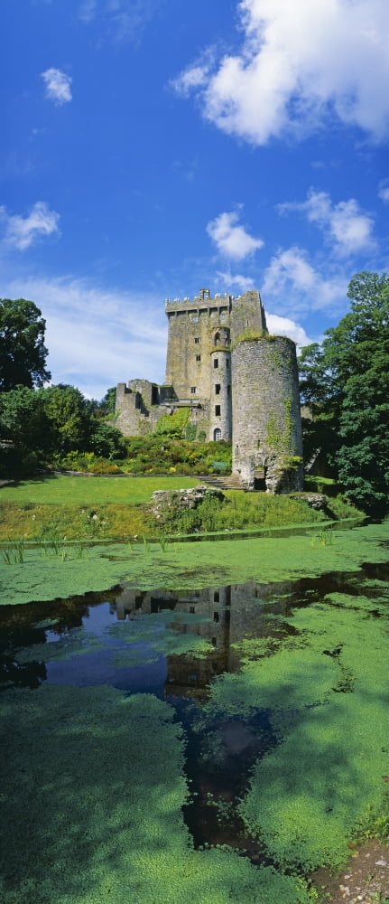 Pond In Front Of A Castle Blarney Castle County Cork Republic Of Ireland Canvas Art - The Irish Image Collection Design Pics (19 x 44)