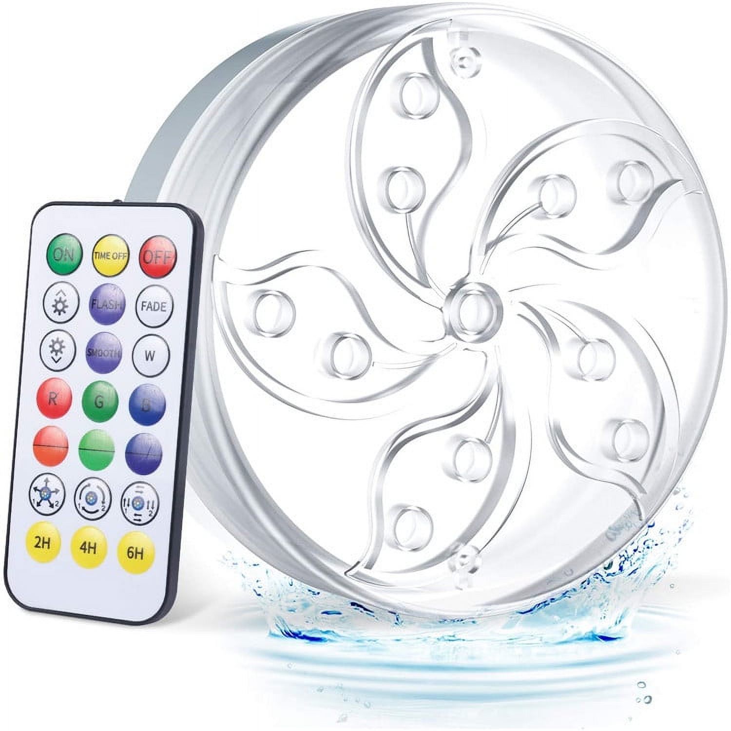 Pond Lights Underwater ,Waterproof Led Lights Battery Powered,Hot Tub Lights with RF Remote,Bath