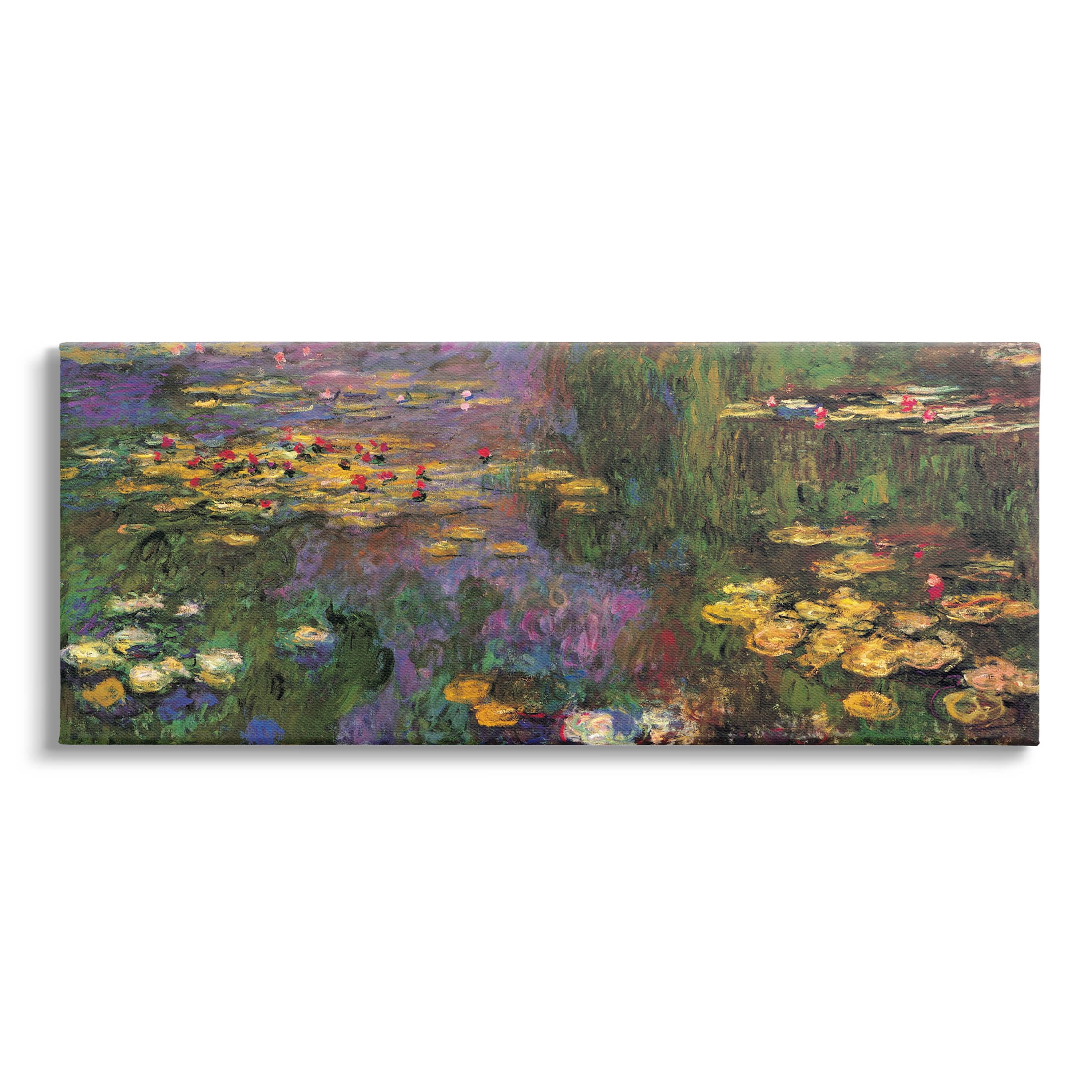 Pond Lily Nature View Landscape Painting Gallery Wrapped Canvas Print Wall Art