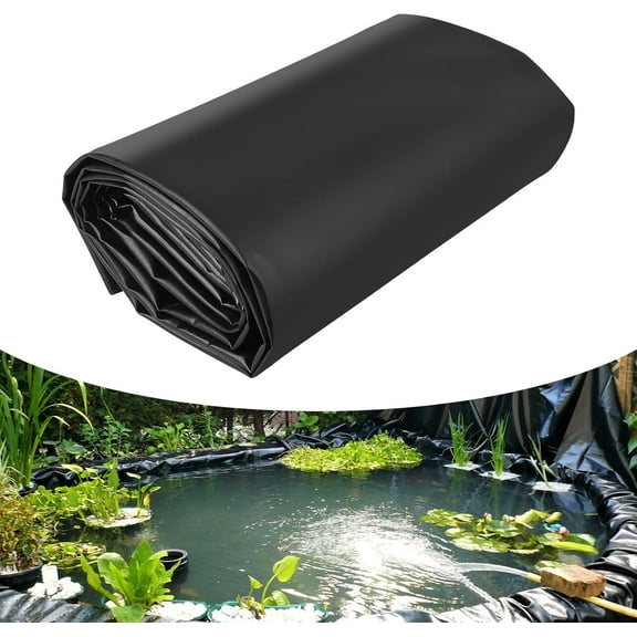 Pond Liner 13x20 ft, 20Mil HDPE Material, Black Fish Pond Underlayment for Water Gardens, Outdoor Ponds and Landscape Projects