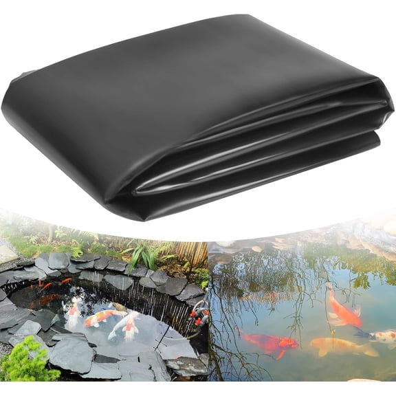 Pond Liner, 20 Mil 10 X 15 FT Pond Liners for Outdoor Ponds, HDPE Fish Pond Liner for Natural Looking Ponds, Aquaculture, Koi Ponds and Water Garden, Preformed Large Size Easy Cutting