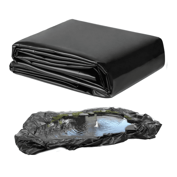 Pond Liner 20 Mil HDPE Pond Liners for Outdoor Ponds Preformed Pond Liner for Koi Fish Duck Pond (13 x 15 Feet) (1Pc)