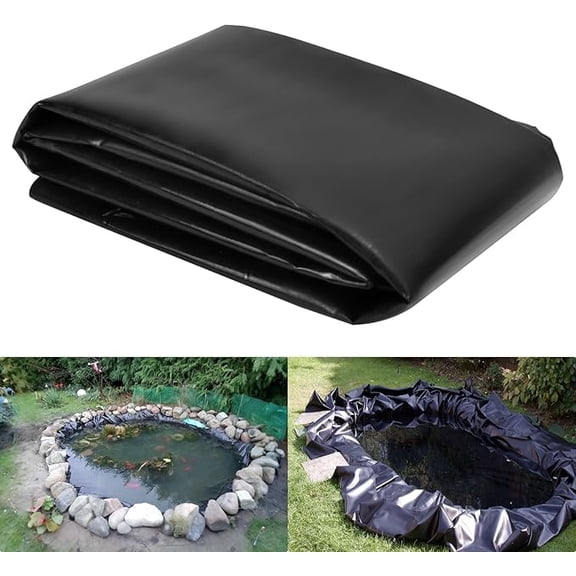 Pond Liner, 3.2 x 3.2 Ft Pond Liners for Outdoor Ponds, Black HDPE Fish Pond Liner for Koi Ponds, Streams Fountains and Garden Waterfall