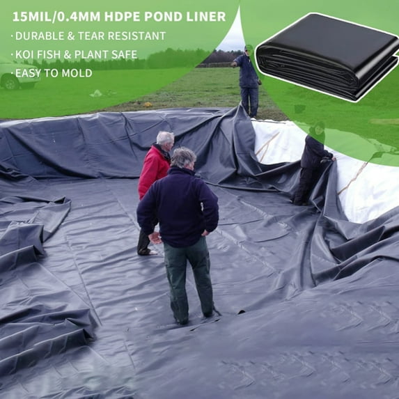 Pond Liner Flexible Easy Cutting Protective Pool Membrane Long-lasting Tear Resistant Underlayment for Fish Pond Waterfall Fountains Water Gardens