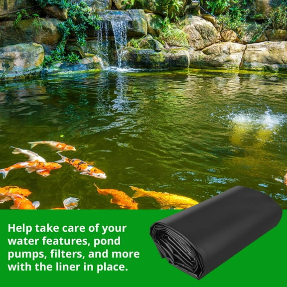 Pond Liner HDPE Pond Liners, 20 Mil UV Resistant Preformed Pond Liner Easy Cutting, Pond Liner for Natural Outdoor Ponds, Waterfall, Fish, Koi Pondsand Water Garden (Black)