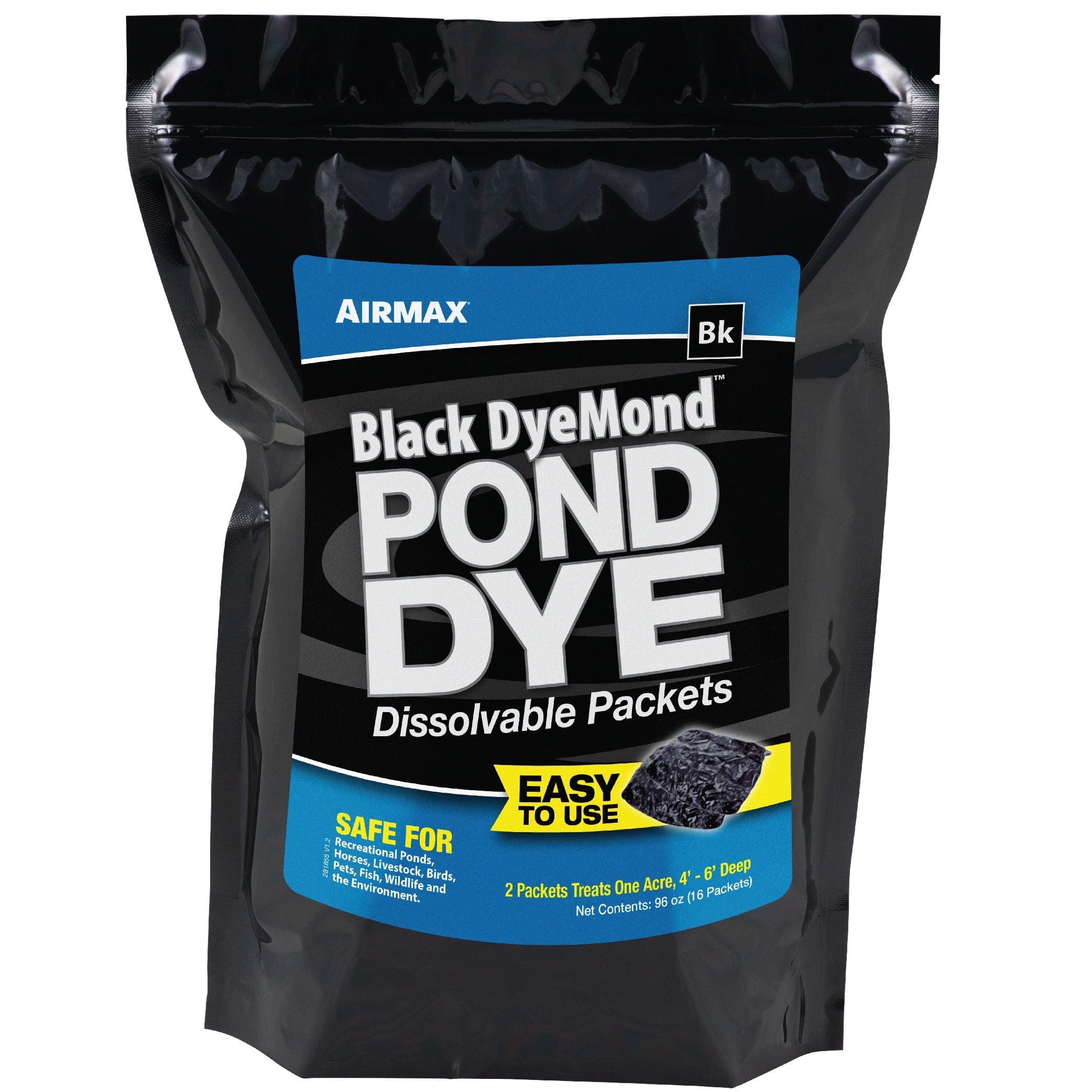 Black DyeMond Pond Dye Dissolvable Packets, 16 Pack