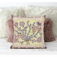 thumbnail image 1 of Pond Peacock Throw Pillow with Removable Cover in Yellow Peach Muted Pink 20x20, 1 of 5