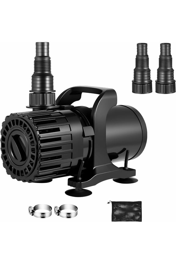 Pond Pump, Adjustable FlowSubmersible Water Pump for Pond, Waterfall & Fountain, Quiet Magnetic Motor, 180 Rotatable Outlet