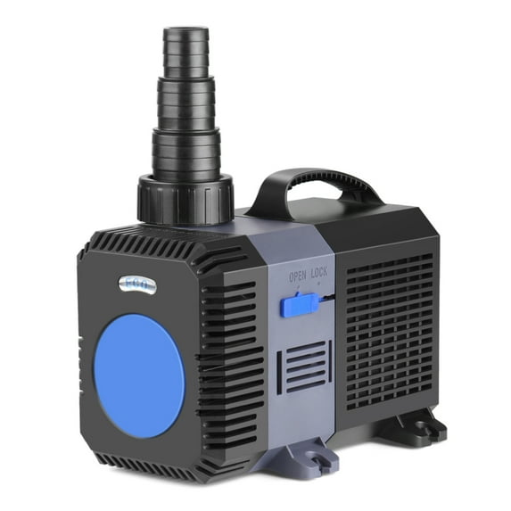 Pond Pump Submersible (2650GPH) Frequency Inline Aquarium Fountain Waterfall Koi Fish Salt Fresh Water Filter with Set of Outlet Adapter