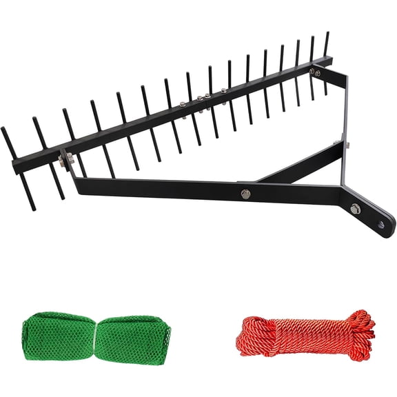 Pond Rake Aquatic Weed Rake, Steel Rod Lake Weed Cutter Lake, Clean Aquatic Weeds Muck Silt Lake Rakes, Beach LandscapingThicker Rope and The Net