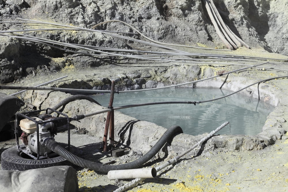 Pond for collecting spring water Kawah Ijen Volcano Java Indonesia Canvas Art - Richard RoscoeStocktrek Images (35 x 23)